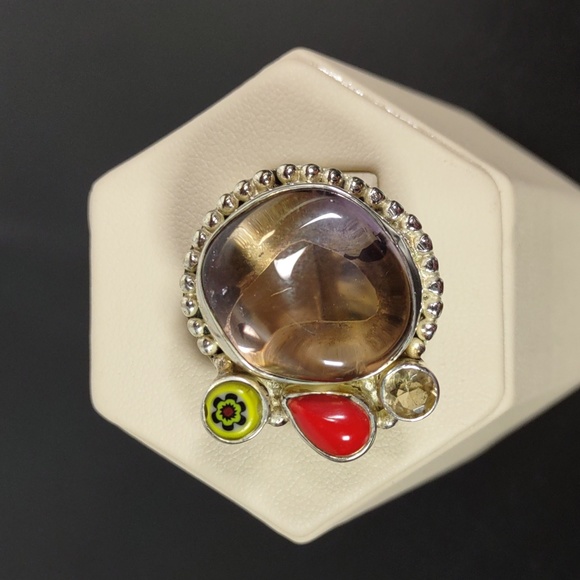 Fabulous Multi Stone Sterling Silver Ring - Picture 4 of 12